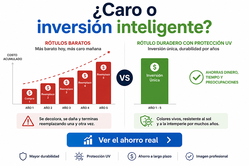 Rotulo con UV inve5rsion inteligente