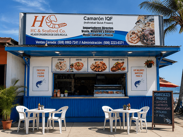 Business signage Costa Rica coast