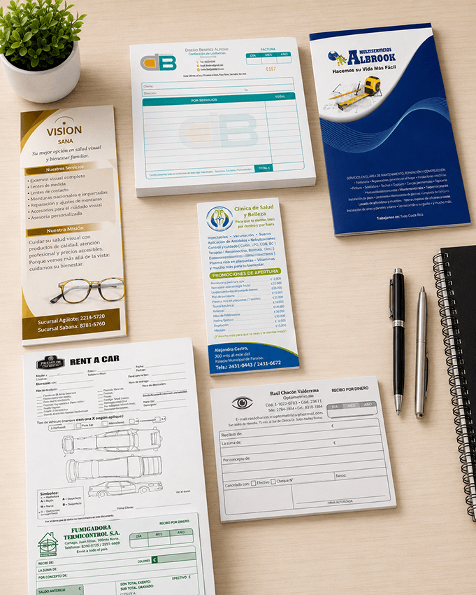 Papelería empresarial personalizada en Costa Rica - Reba Publicidad