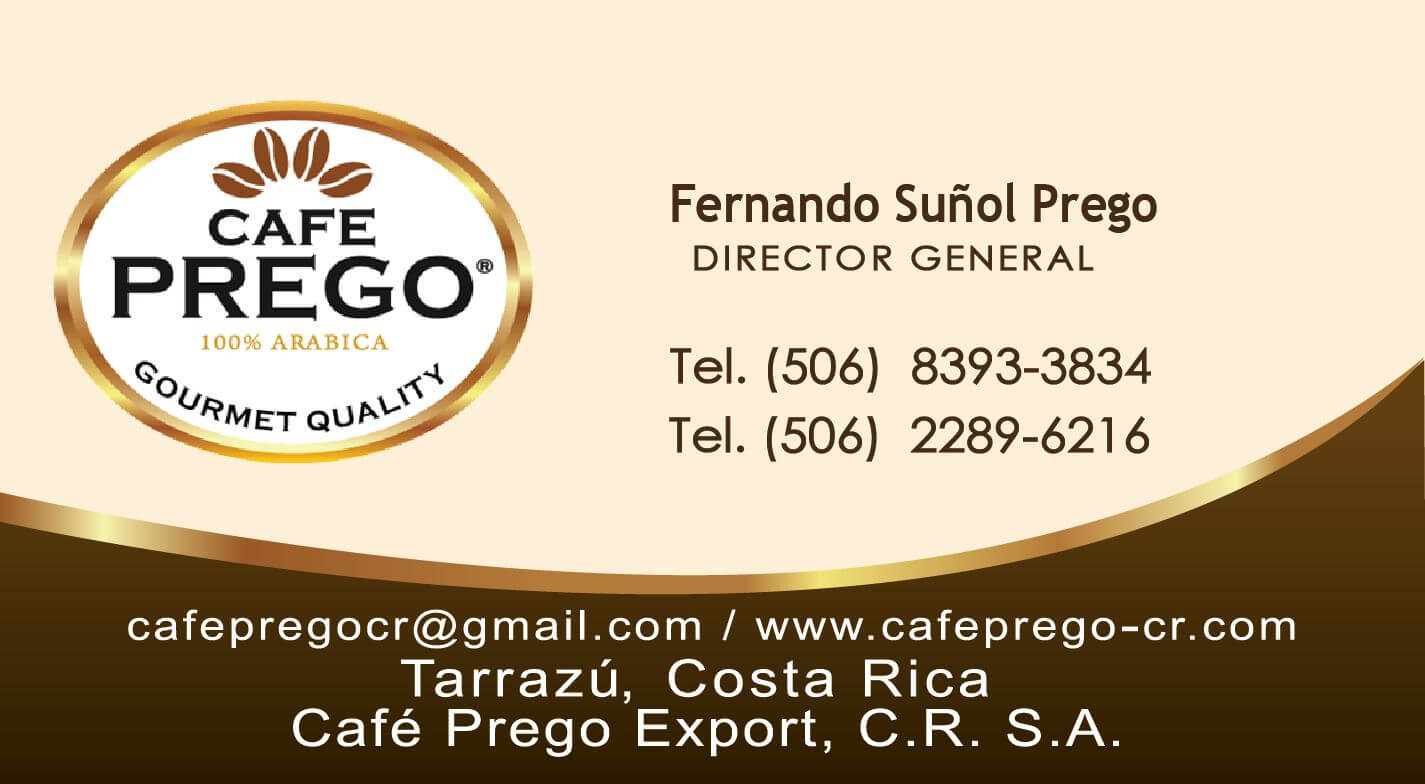 Tarjetas de presentación Café Prego